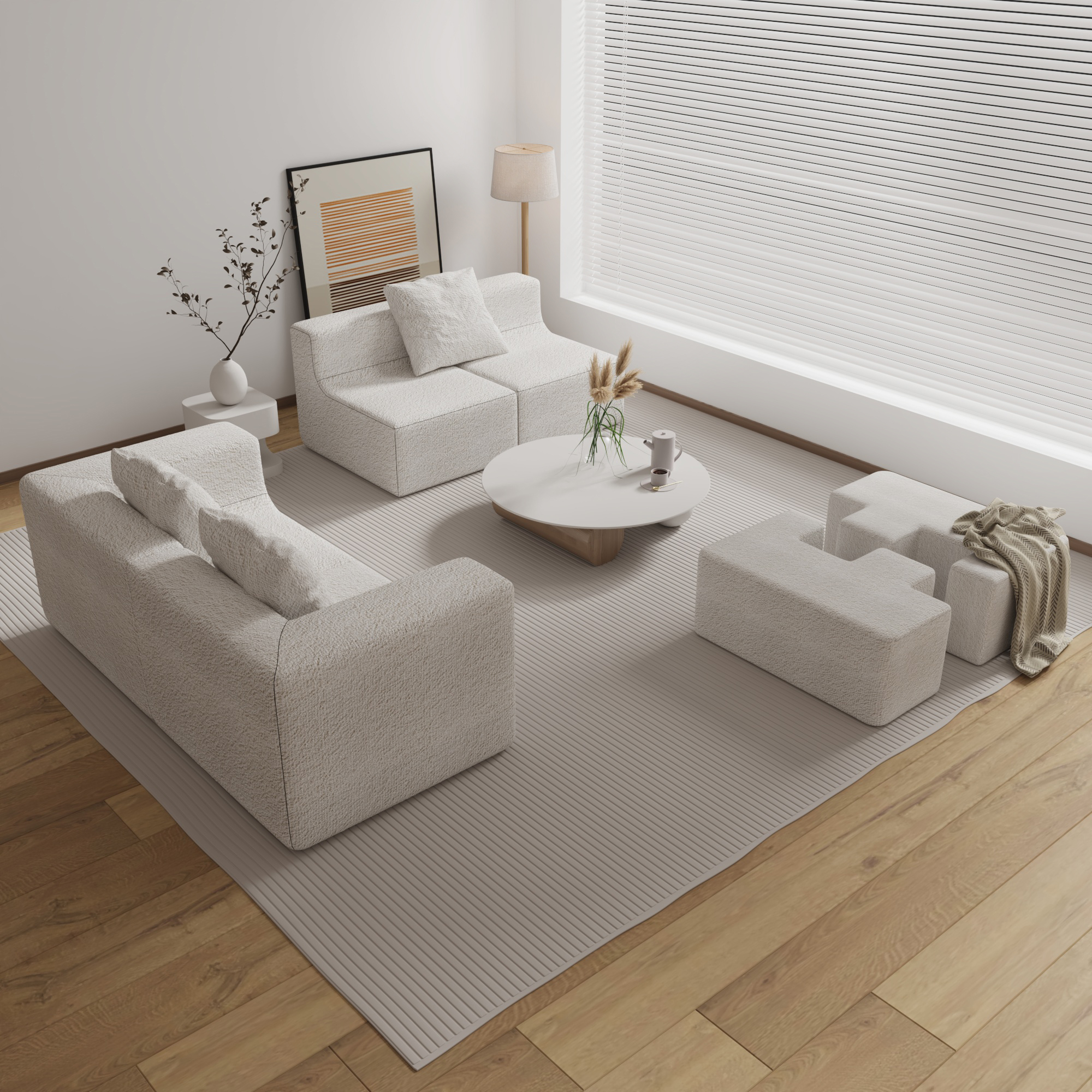 Four Seater Sectional Sofa Living Room Couch Foam Vacuum Pack Sofa Modern Sofa Set Furniture Living Room Compressed Couch - Image 6