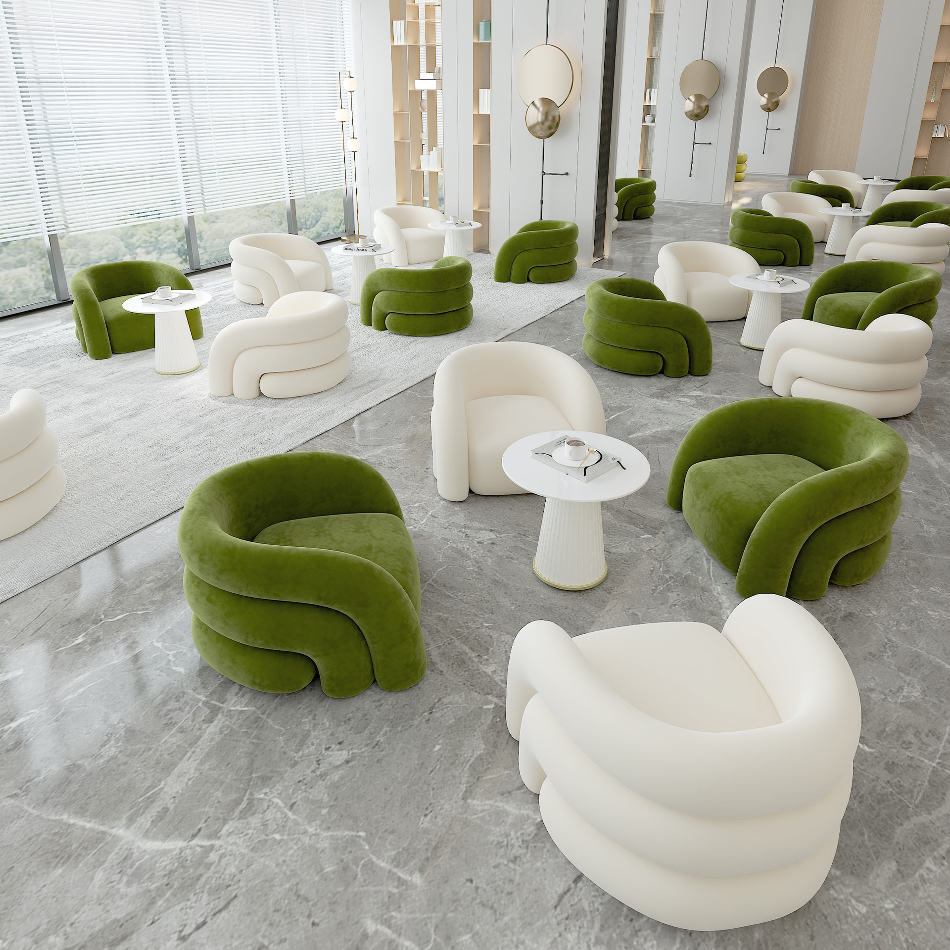 Modern Light Luxury Office Negotiation Sofa Coffee Table Cream Wind Office Meeting Simple Lazy Sofa - Image 5