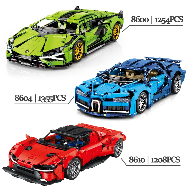 Assembling 1:14 DIY Toy Model Bricks Luxury Speed Super Racing Assembling Building Block Car Kids Plastic Toy Car - Image 4