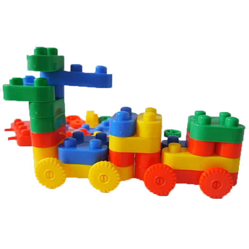 Kindergarten School Toys Educational Plastic Toys Train Building Blocks Toy Car Building Blocks - Image 5