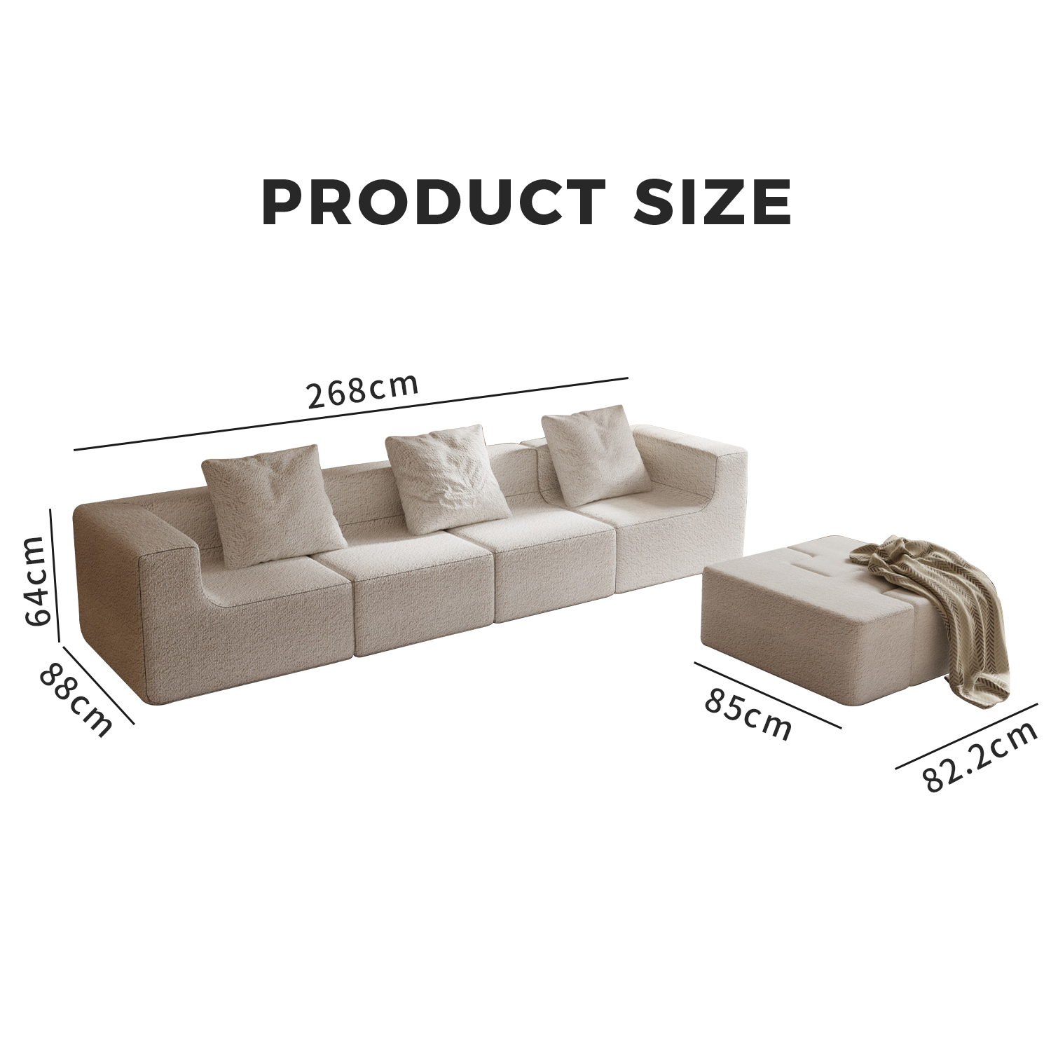 Four Seater Sectional Sofa Living Room Couch Foam Vacuum Pack Sofa Modern Sofa Set Furniture Living Room Compressed Couch - Image 2