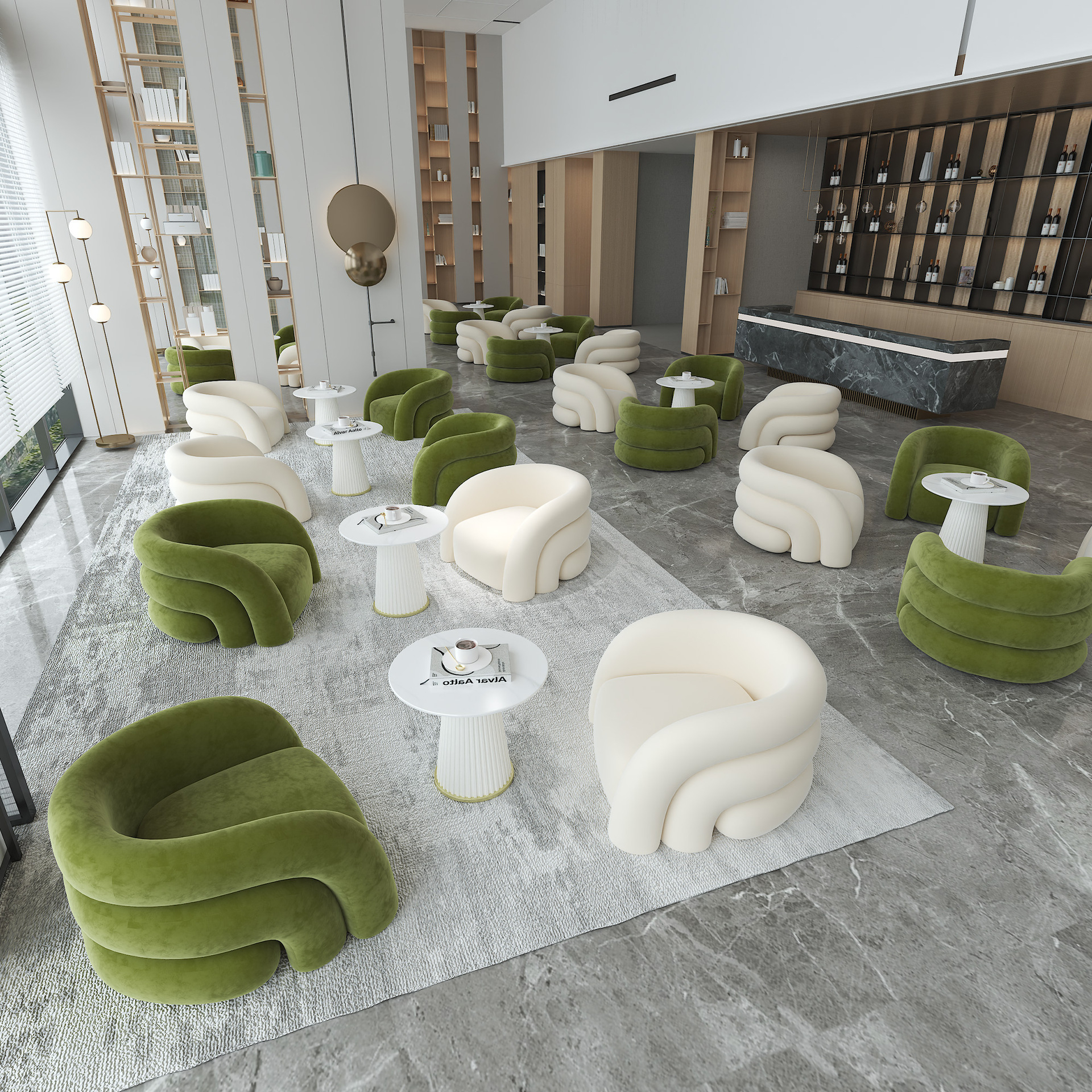 Modern Light Luxury Office Negotiation Sofa Coffee Table Cream Wind Office Meeting Simple Lazy Sofa - Image 3