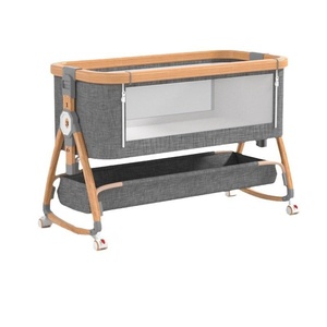 Aluminum Alloy Crib Portable Multi-Functional Cradle Bed with Large Splicing Newborn Bed Foldable Removable BB Bed - Image 11